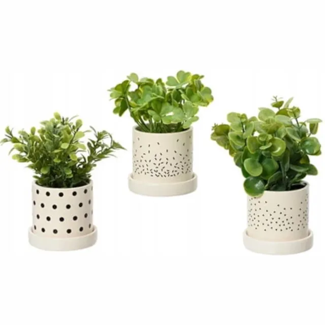 Kaemingk Kunstplant - Groene Plant in Pot - 16x8 cm - Decoratief