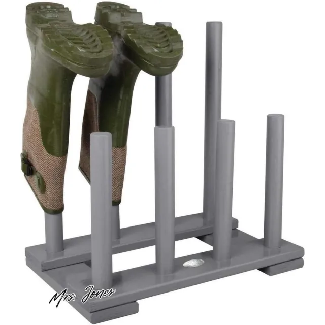 Mrs. Jones Esschert Design Laarzenhouder schoenenrek van hout - grijs - 42 cm x 26 cm x 42 cm . multi-color