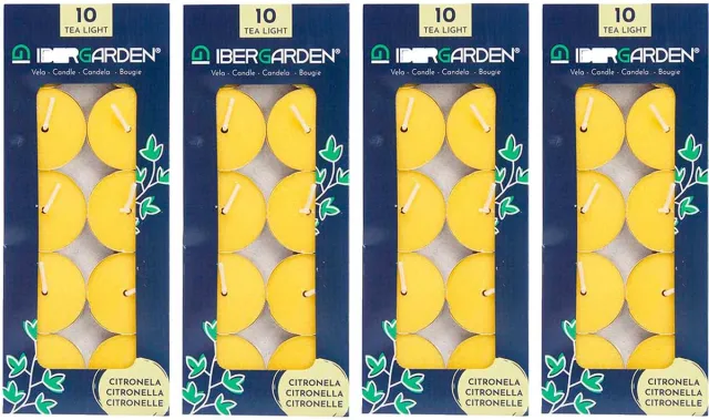 IBERGARDEN Citronella waxinelichtjes/theelichtjes - kaarsjes - 2.5 branduren - 40x stuks Geel