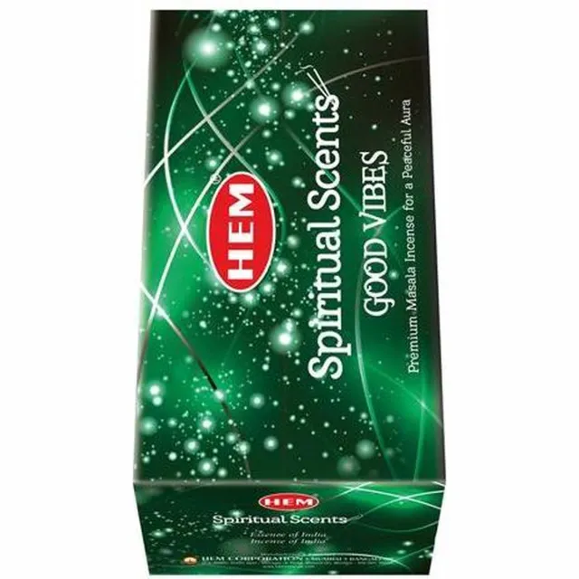 Green Tree Candle Hem Spiritual Scents Series Good Vibes 15 Gms Multicolor
