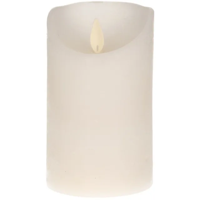 Anna's Collection Led kaars/stompkaars - 3x - wit - H12,5 x D7,5 cm - wax - bewegende vlam