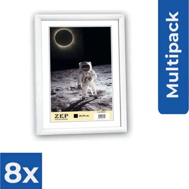 Zep Kunststof Fotolijst New Easy Wit 30x45 cm KW6 - Fotolijst - Voordeelverpakking 8 stuks
