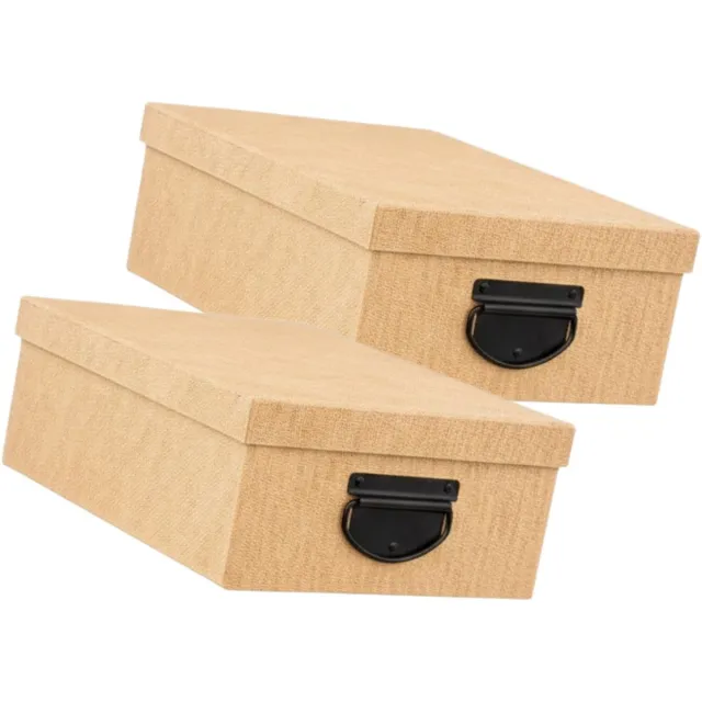 5Five® 5Five Spullen Opbergdoos box - 2x - goudgeel - 28 x 20 x 11 cm - Karton - Diverse toepassingen - Opslagbox - Fivebox