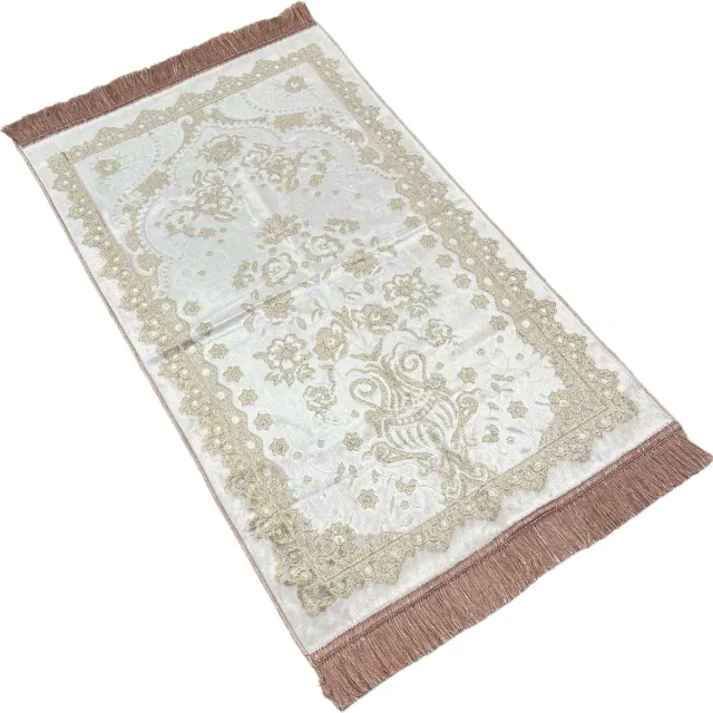 mirac Luxe gebedskleed velvet Glitter Roze / Goud