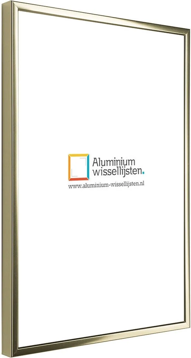 Lichtendonk Aluminium Wissellijst 100 x 100 Glans Goud - Ontspiegeld Acrylite Glas - Art.nr.: 048-001