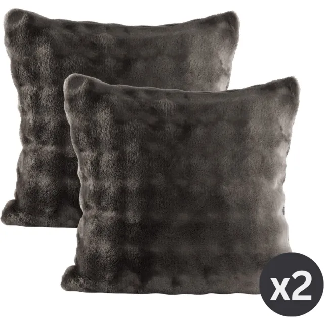 Tiseco Kussen WAVE (gevuld) - SET/2 - fleece - 45x45 cm, grijs GREY