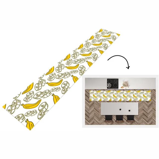 KitchenYeah Keukenloper - Keukenmat - Banaan - Patronen - Fruit - Keuken vloerkleed Multicolor