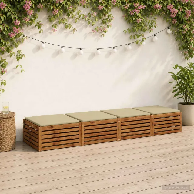 vidaXL Zitkussens SOEST 4 st 100% Polyester Lichtgroen 70 x 70 x 3 cm