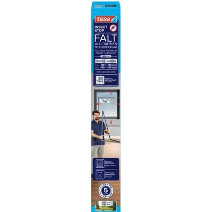 Tesa Raamhor Insectstop - Aluminium - Antraciet - Verstelbaar 80x80cm Tot 140x140cm