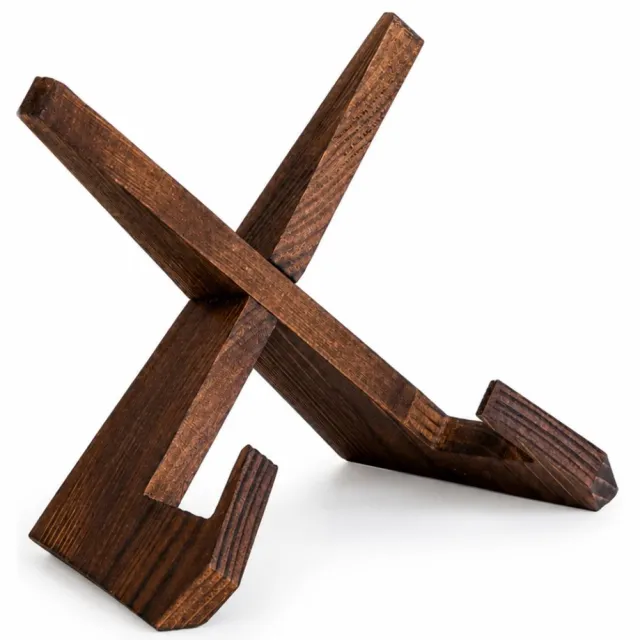 XEMM Boekstandaard Van Hout - Borden Display Standaard en Tablethouder - 21 x 16,6 cm - Natuurhout Bruin