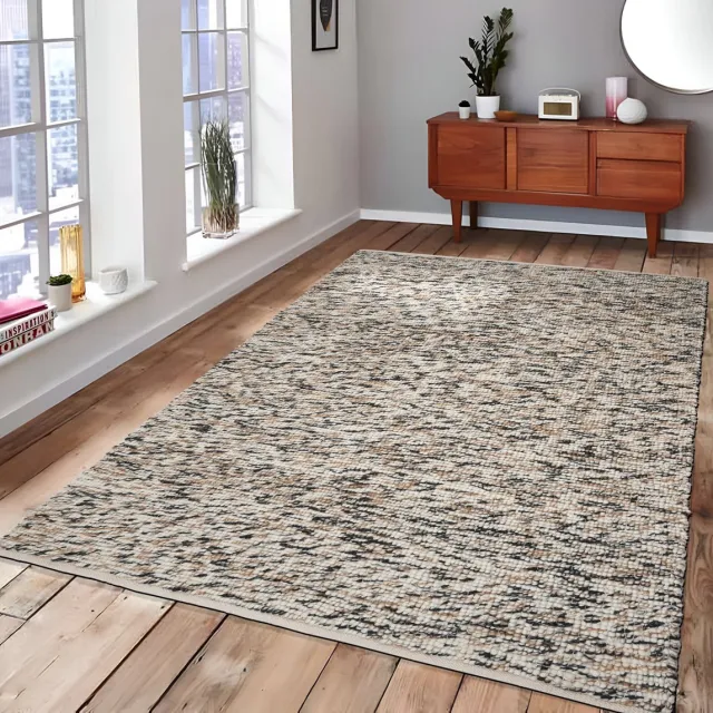 Vloerkleed Heather Beige/Zwart 160x230cm - Giga Living