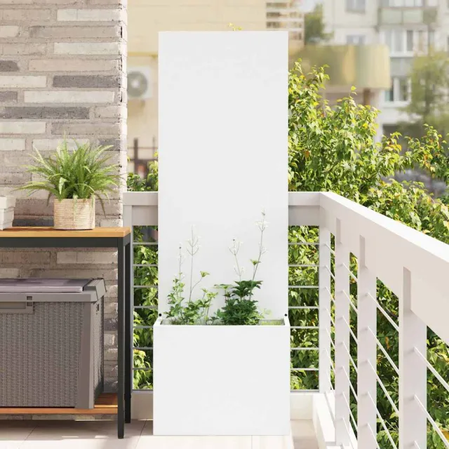 vidaXL Tuin Privacy Screen Wit 50 x 32 x 150 cm Koudgewalst staal