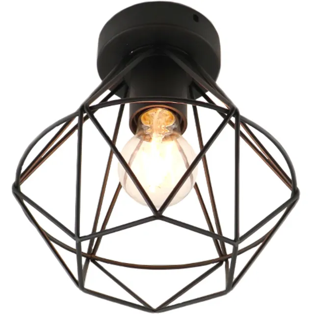 Olucia JOCHEM - Plafondlamp - Zwart - Geschikt voor Woonkamer/Slaapkamer/Keuken/Kantoor/Hal - Vorm: Overig