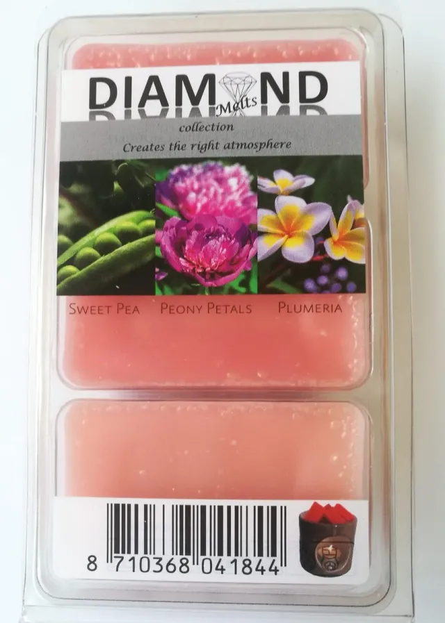 Diamond melts waxmelts: sweet pea - peony petals - plumeria verschillende tinten roos