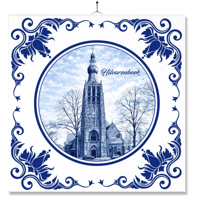 MC Living Tegel Met Opdruk | Hilvarenbeek | Delft Blauw | Cadeau | Inclusief Geschenkdoos | Standaard | Ophangsysteem Ontwerp 6