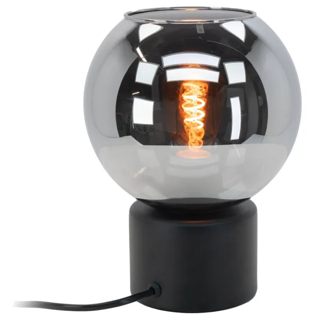 EGLO Centara Tafellamp - E27 - Ø 16.5 cm - Zwart/Smoke Glas Zwart;Zwart-Transparant;