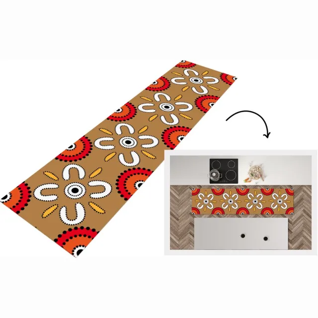KitchenYeah Keukenloper - Loper keuken - Design - Bloemen - Stippen - Keukenloper vinyl multicolor, foto 7