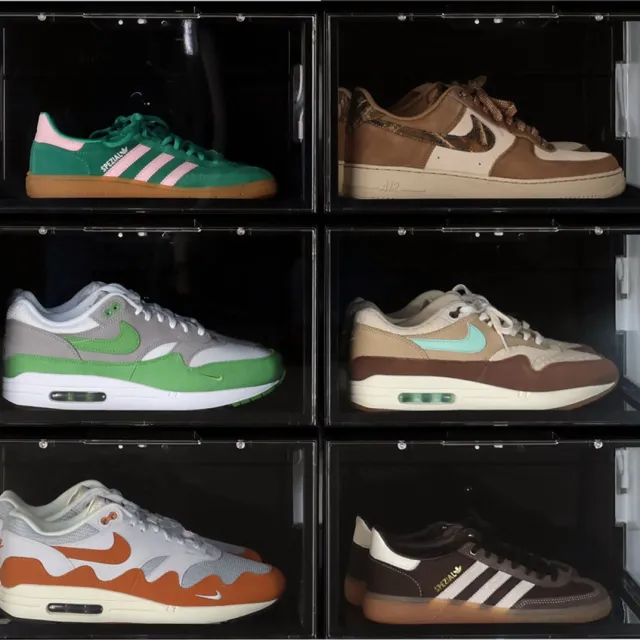 Sneakerstack LED Sneakerbox Zwart – 6 stuks - Stapelbare Schoenenbox – Past tot schoenmaat 48 – Premium Opbergbox LED zwart