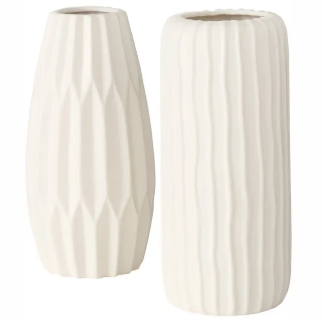 Boltze Witte vaas set van 2 stuks. Boltze aquarel vazen. 26cm hoogte