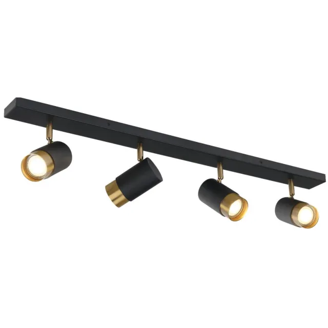 KOSILUM Pozzo - Plafondlamp - Zwart en goud - Aluminium