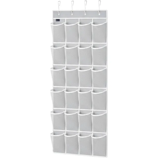 Flokoo Schoenenkast Hangend - Schoenenzak 24 vakken - Opbergen van Schoenen aan Deur - Schoenenzak Grijs - Oplossing voor rondslingerende schoenen - Hoogwaardige Schoenenkast Grijs. licht