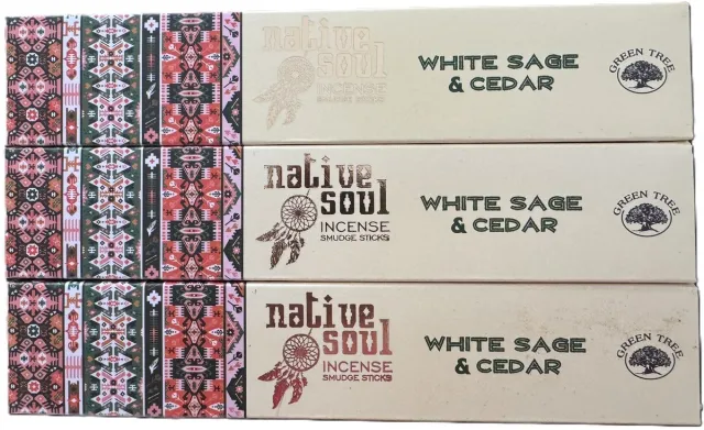 Native Soul white sage en cedar - wierook - witte salie en ceder - 3 stuks White sage & Cedar