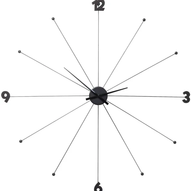 Unyqoos Stijlvolle ronde wandklok met groot formaat en chroom afwerking, zwart, 100 cm