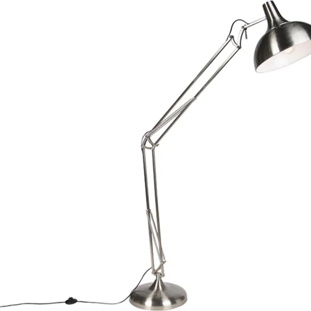 QAZQA Hobby vloerlamp - Staal