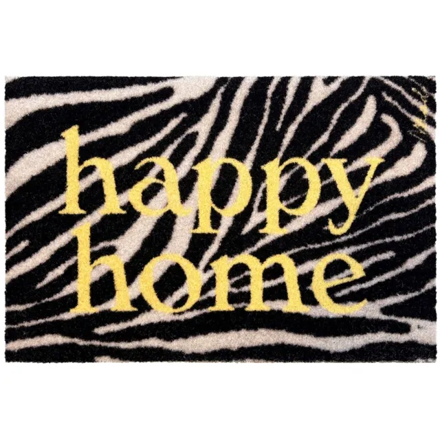 Mad About Mats Lowie - happy home zebra - deurmat - schoonloop/scraper - wasbaar - 50x75cm multi