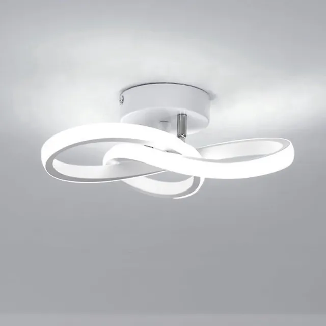 Mrilary Moderne LED-plafond lamp, 22 W Klavervorm 2500LM Plafondlamp Voor Binnenverlichting Hal Keuken Slaapkamer Badkamer Wit 6000K Diameter 25 Cm [Energieklasse E] Wit wit licht