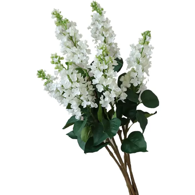 Globalgiftshop Steelbloem - kunstbloem ridderspoor 76 cm wit 3 takken