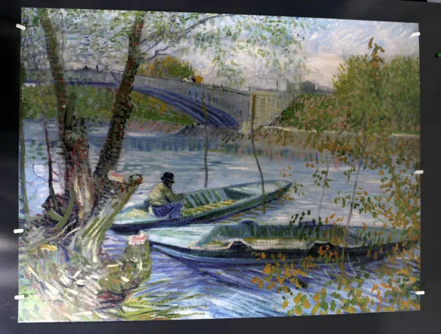 Catch Projecten Vincent van Gogh - Vissen in de lente, Pont de Clichy - Kunstposter - 60x80 cm Multicolour