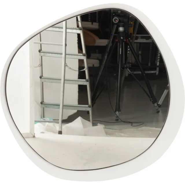 J-Line spiegel - metaal/glas - wit - large - Ø 86.5 cm