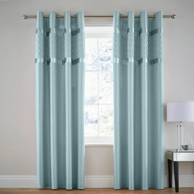 Ibenzoa Stijlvolle Gordijnen met Glanzende Pailletten en Luxe Voering voor Jouw Interieur blauw