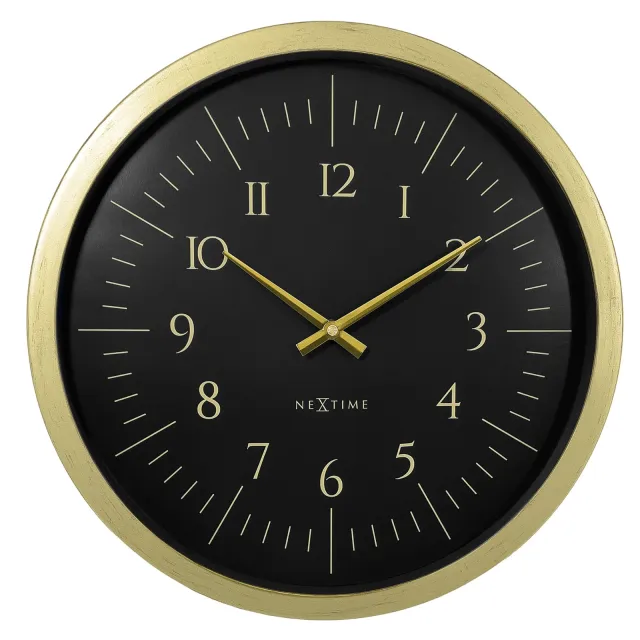 NeXtime Wandklok 40 cm - Zwart/Wit - Kunststof - NeXtime 'Galaxy'