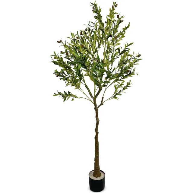 IvoQ Kunst Olijfboom 120 cm – Realistisch Design – Onderhoudsvrij – Sfeervolle Decoratie Groen