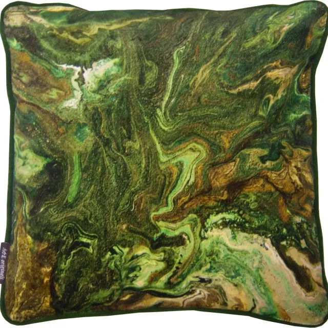 A&E Originals Kussen velvet Outerspace Green - 50 x 50 cm