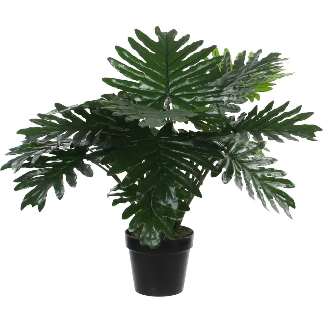 Mica Decorations Philondendron kunstplant - 60 cm - groen - onderhoudsarm - inclusief pot