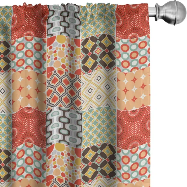 ABAKUHAUS Vintage-gordijnen – 2x75x175 cm – Microvezel Mehrfarbig