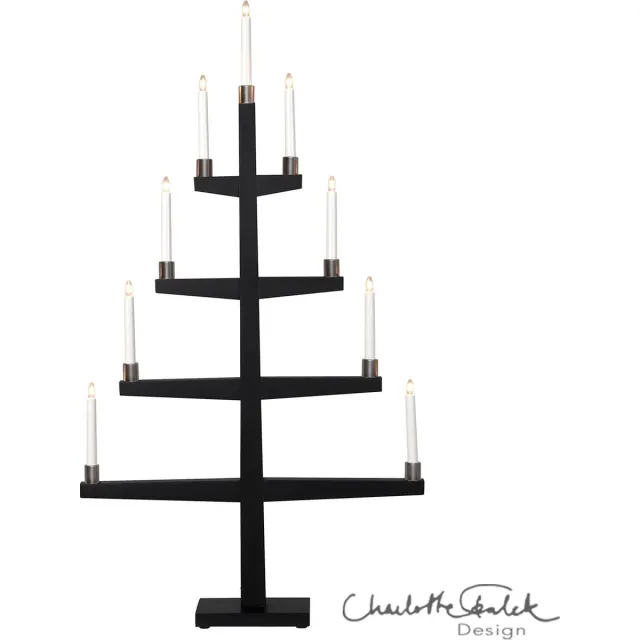 Star Trading 9-vlamige kandelaar 'Tall', groot, zwart, 110cm