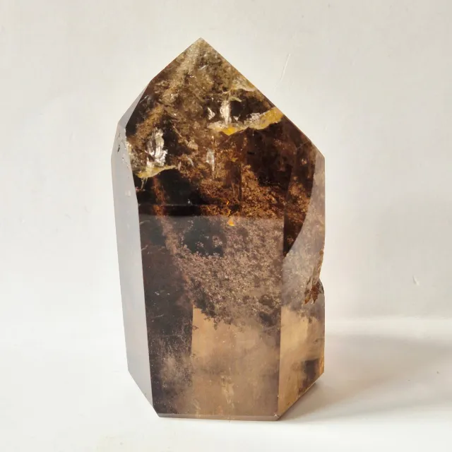 Moonlight Gemstones Rookkwarts Toren 326 gram – Hoge Kwaliteit Smoky Quartz met Diepe Insluitsels Edelsteen