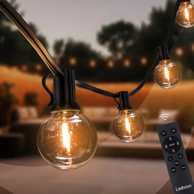 LEDVION Dimbaar Lichtsnoer Buiten 16.5M - 30 LED Lampen - IP54 Waterdicht - 2200K - Warm Wit - Tuinverlichting Sfeerverlichting