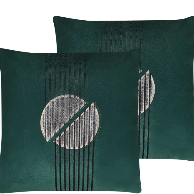 Beliani CEROPEGIA - Sierkussen set van 2 - Groen - 45 x 45 cm - Fluweel