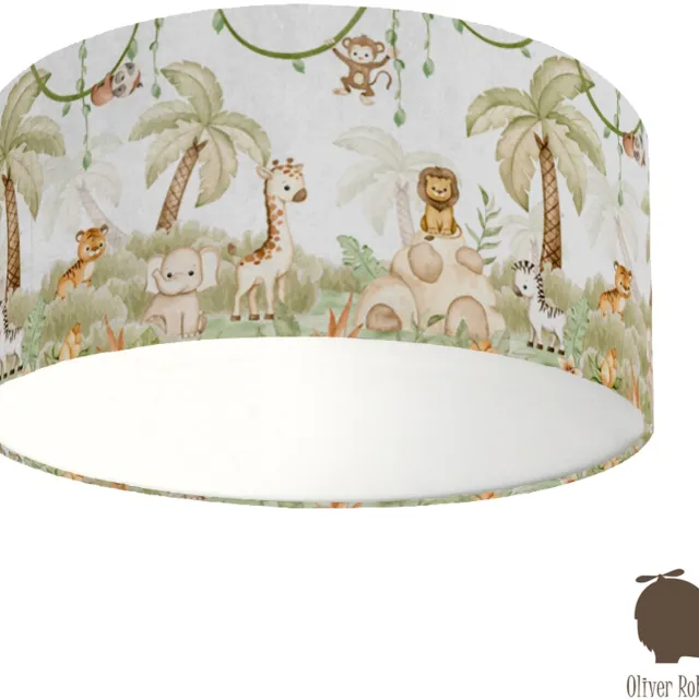 Bi & Li Creaties Plafondlamp Savannah Joy Oliver Robins-sfeerverlichting-jungle-dieren-incl diffuser-incl plafondfitting verschillende kleuren