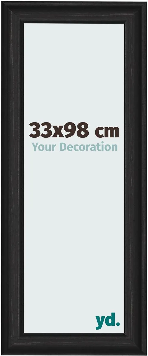 yd. Your Decoration - Fotolijst 33x98 cm - MDF - Zwart Houtnerf - Lazio