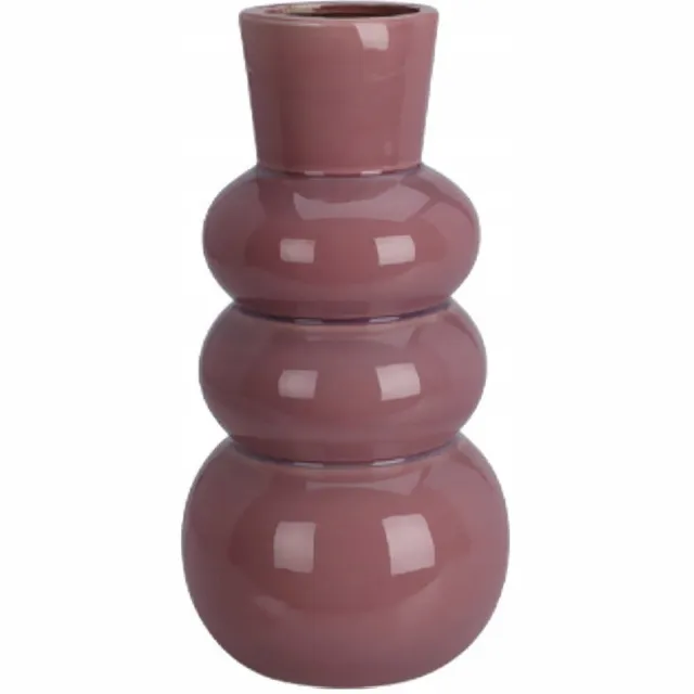 Home & Styling Collection Paarse Keramische Vaas Bubbel 13x13x25 cm