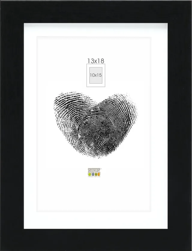 Deknudt Frames fotolijst - zwart met passe-partout - 10x15 / 13x18 cm