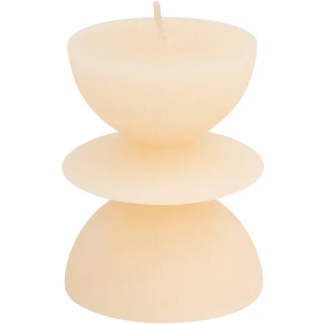 Atmosphera Créateur d'intérieur® Homy ronde decoratieve kaars, hoogte 9 cm Beige