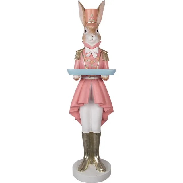 Clayre & Eef Beeld Konijn 124 cm Bruin Roze Keramisch materiaal