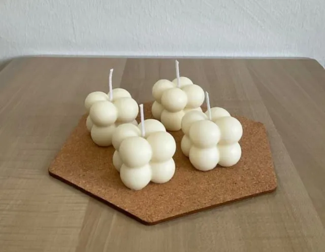 Clearly Lucky Set van 4 kleine bubbel kaarsen - bubble kaars - bubble candle - Vegan - handgemaakt 4 x mini bubble candle